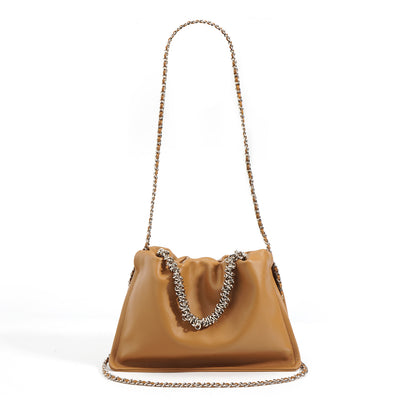 Women's Genuine Leather Chain Drawstring Handbags – Stylish & Trendy Fashion Bags