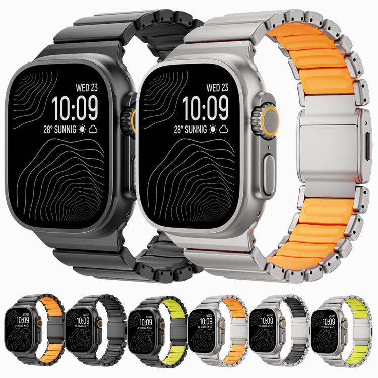 Magnetic Titanium & Silicone Fusion Band For Apple Watch 42/44/45/46/49MM