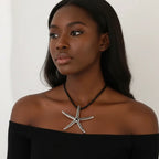 Silver Starfish Necklace – Adjustable Cord Chain for Women | Wholesale Near CA