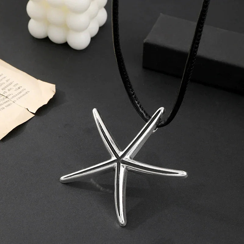 Silver Starfish Necklace – Adjustable Cord Chain for Women | Wholesale Near CA