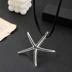 Silver Starfish Necklace – Adjustable Cord Chain for Women | Wholesale Near CA