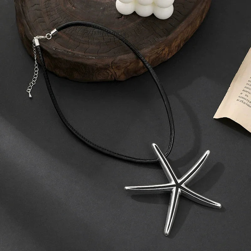 Silver Starfish Necklace – Adjustable Cord Chain for Women | Wholesale Near CA