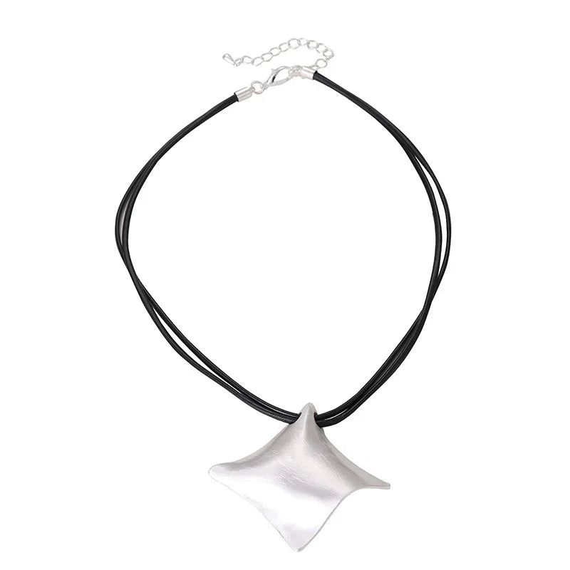 Minimalist Geometric Silver Pendant Necklace