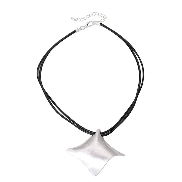 Minimalist Geometric Silver Pendant Necklace
