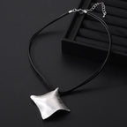 Minimalist Geometric Silver Pendant Necklace