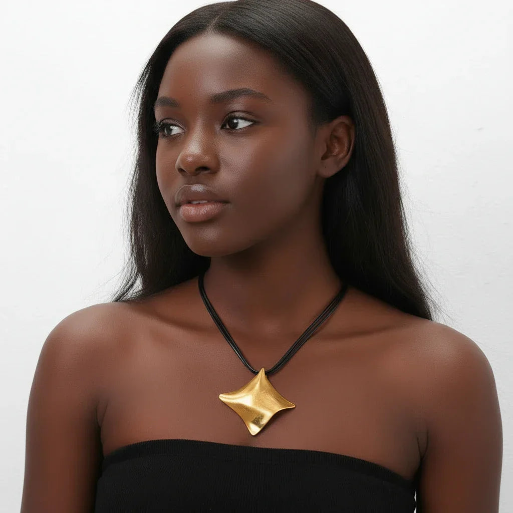 Minimalist Geometric Silver Pendant Necklace