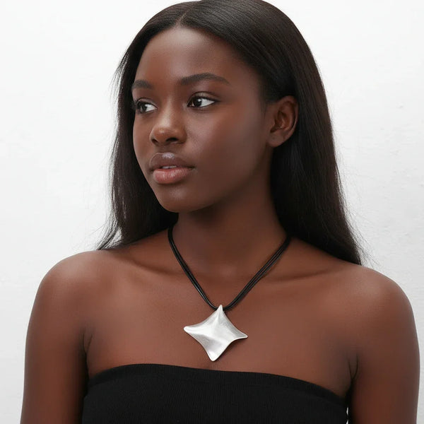 Minimalist Geometric Silver Pendant Necklace