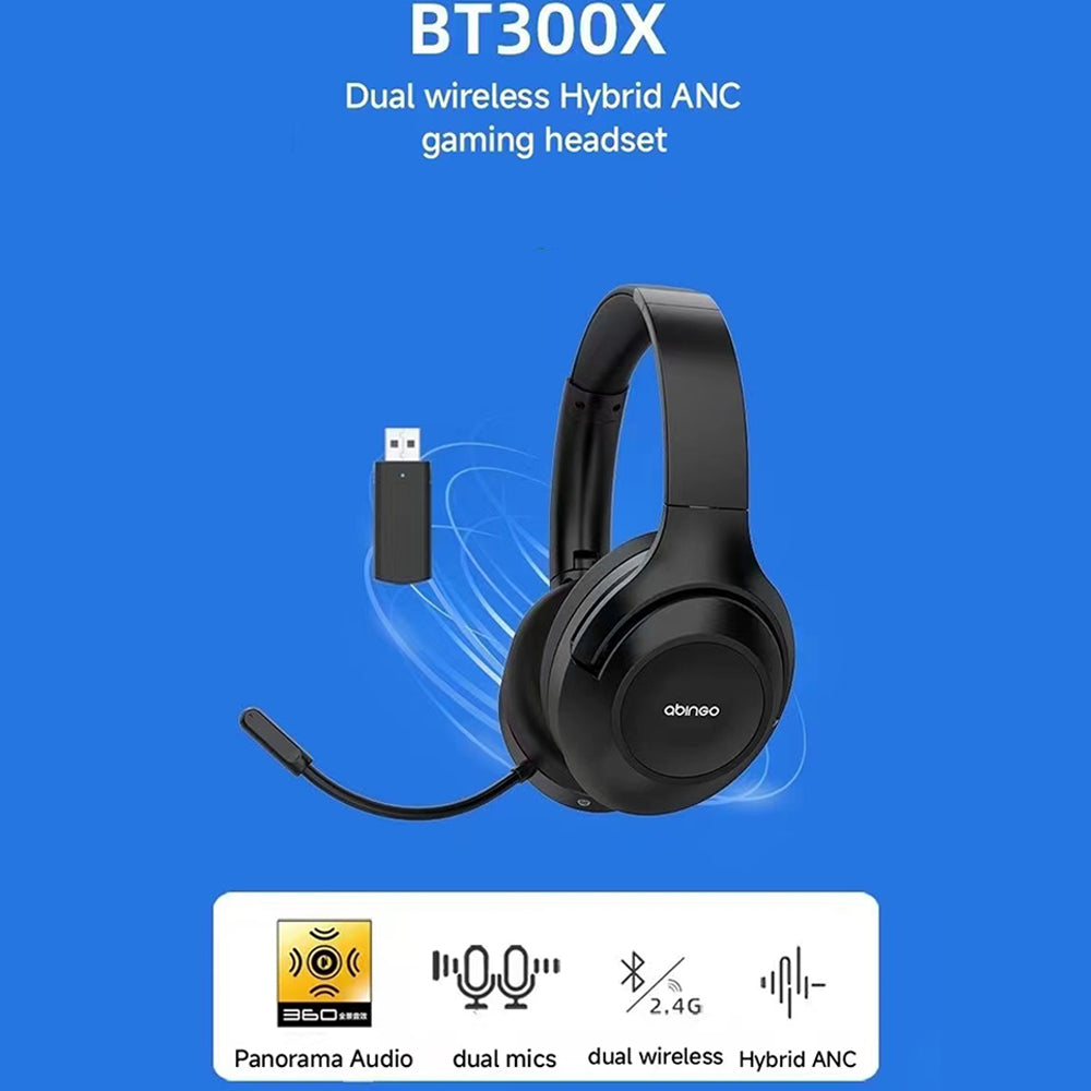 Noise-Canceling Wireless Gaming Headset: Surround Sound - 50mm Drivers - Detachable Mic - for PC, PS5, PS4, Switch, White - CIVIBUY