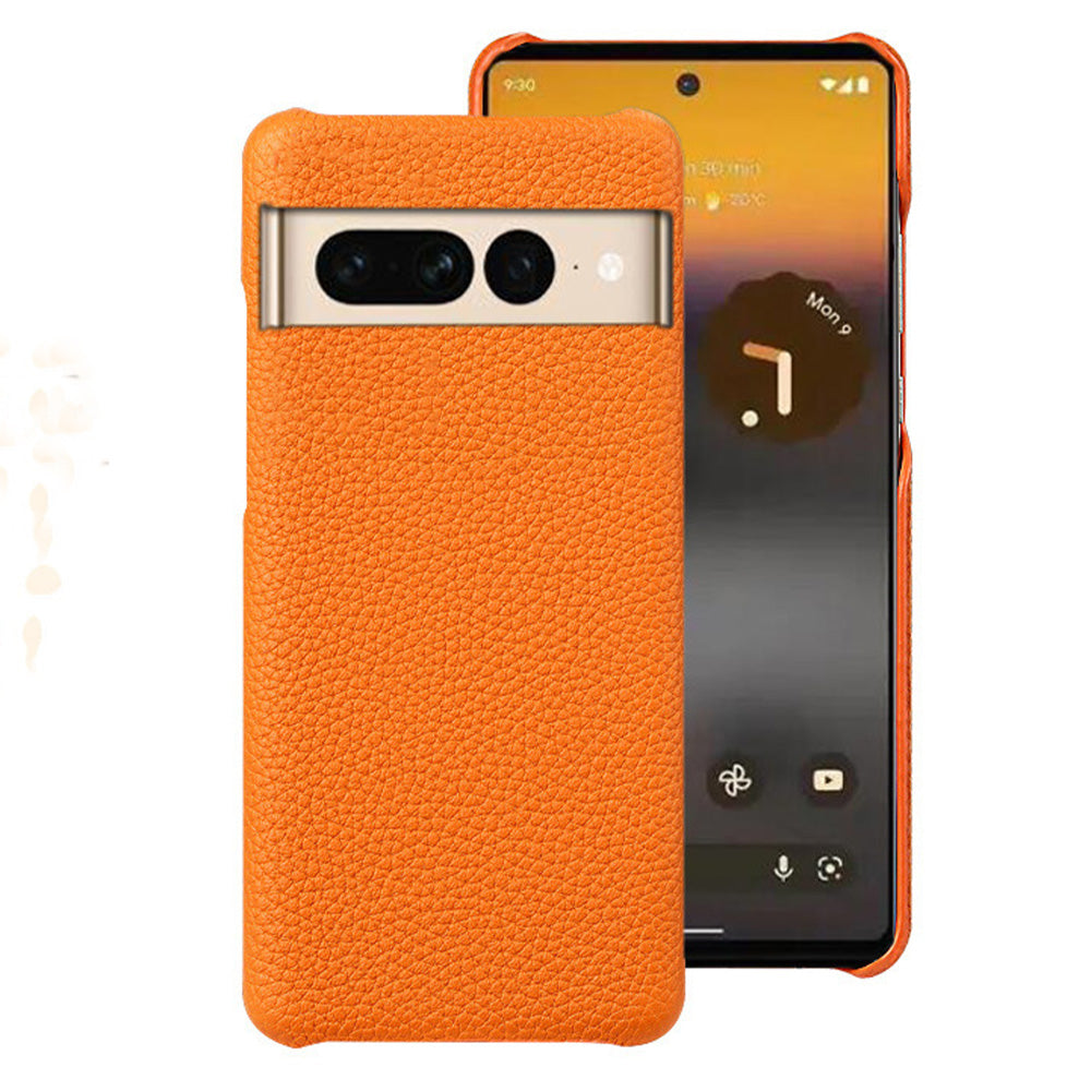 Premium Cowhide Leather Phone Case for Google Pixel 9 Pro ,orange