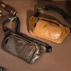 チェストバッグ レザー ウエストパック メンズ ベルト付き 旅行用 ウエストバッグ 男性用 牛革