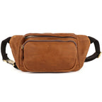 Leather Waist Belly Bag Leather Belt Fanny Travel Bag for Man