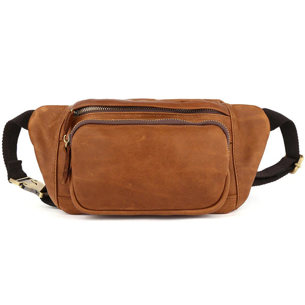 Chest Bag Leather Waist Packs Men Belt Travel Waist Bag for Man,Cowhide