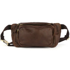 Leather Waist Belly Bag Leather Belt Fanny Travel Bag for Man
