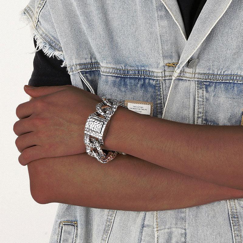 stainless steel bracelet for men skull style bracelet K-6 - CIVIBUY