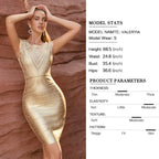 Absolute Queen Gold Metallic Bandage Midi Dress - CIVIBUY