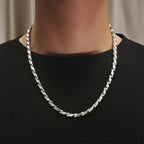 Gold Plated Figaro Chain Necklace 24 Inch Stainless Steel Links for Men (Gold)