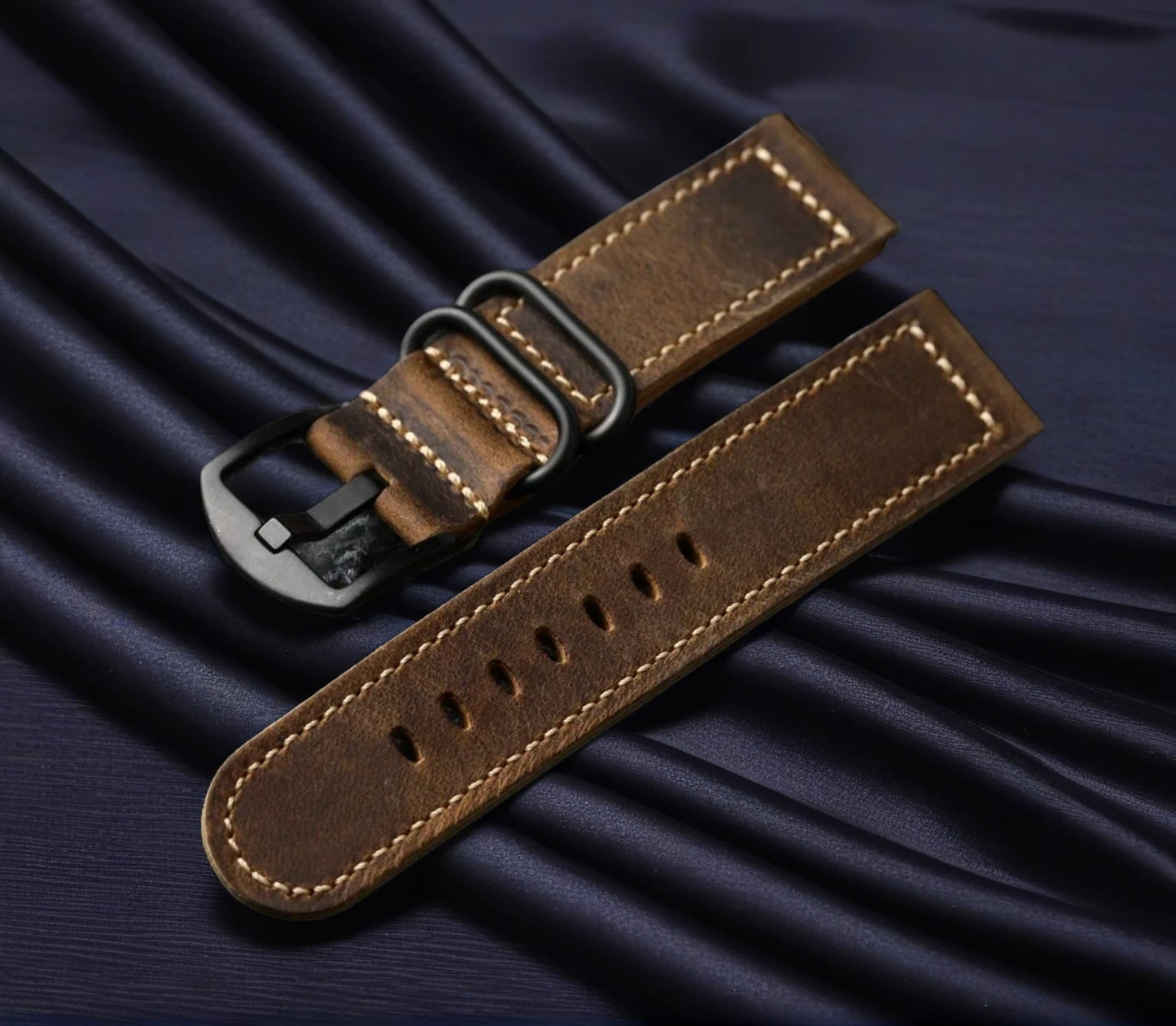 Genuine Leather Cowhide Handmade Apple Watch 9 Leather Watchband