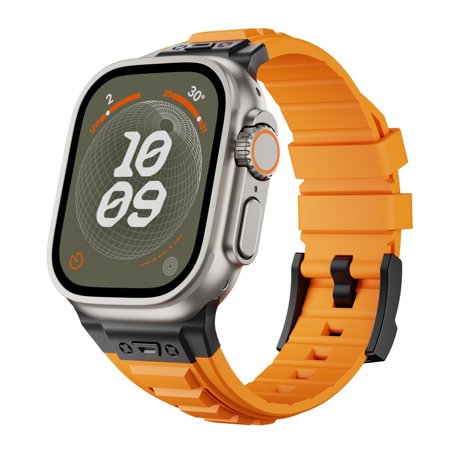 Rugged Liquid Silicone Band Compatible Apple Watch 49mm/45mm/44mm/42mm