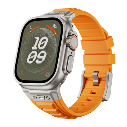 Rugged Liquid Silicone Band Compatible Apple Watch 49mm/45mm/44mm/42mm