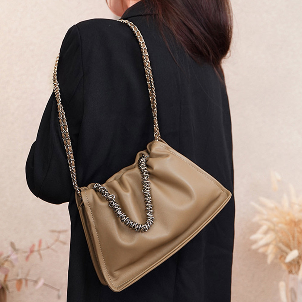 Women’s Genuine Leather Chain Messenger Bag