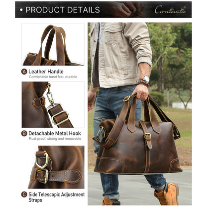 Brown Leather Men's Handbag – Stylish and Practical