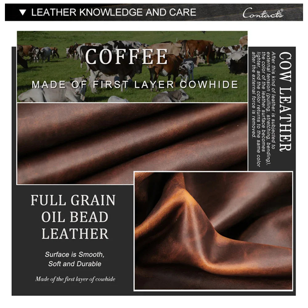 ブラウンレザーのメンズハンドバッグ – スタイリッシュで実用的