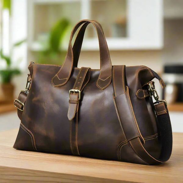 Brown Leather Men's Handbag – Stylish and Practical