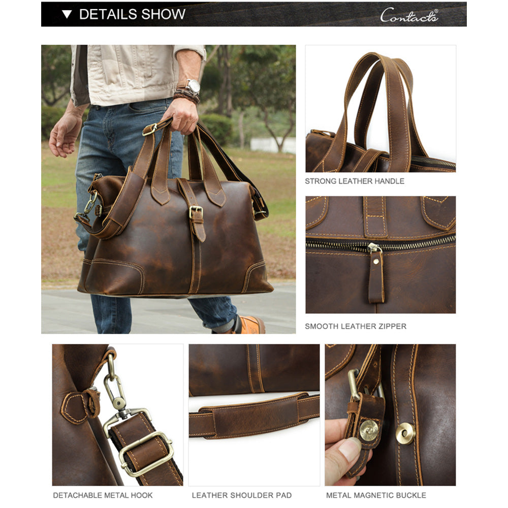 Brown Leather Men's Handbag – Stylish and Practical