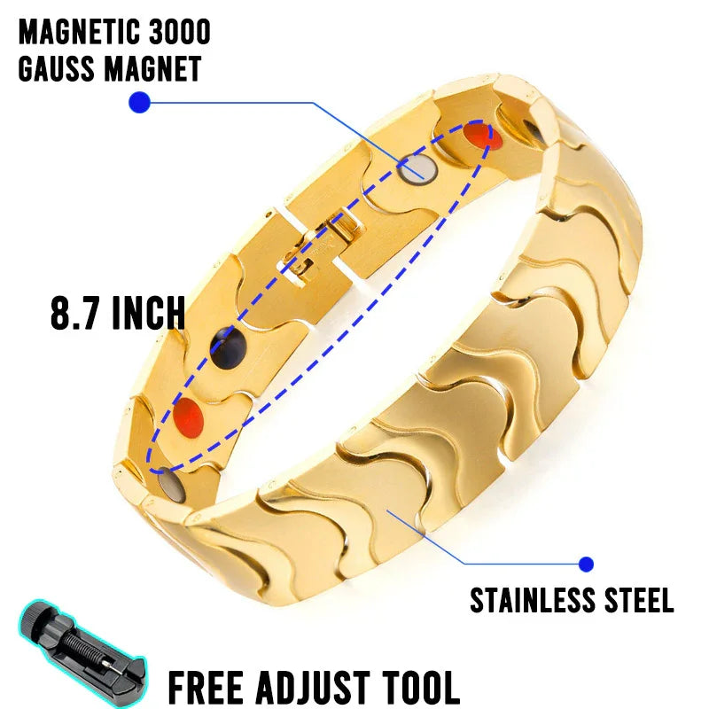 Stainless steel bracelet for men Power Magnetic Bracelets for Arthritis pains - CIVIBUY