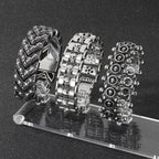Retro Punk Rivet Bracelet – Heavy Metal Button Chain Design for Gothic & Rock Style,8.7INCH