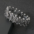 Retro Punk Rivet Bracelet – Heavy Metal Button Chain Design for Gothic & Rock Style,8.7INCH