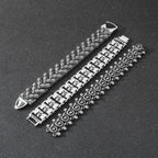 バイキング ブレスレット ジュエリー チタン スチール メンズ ブレスレット シルバー ブレスレット メンズ 9インチ