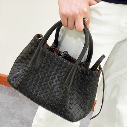 Tote Bag In Intrecciato Silky Calf Leather With Adjustable Detachable Strap