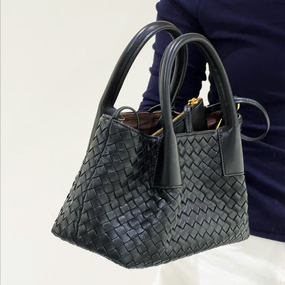 Tote Bag In Intrecciato Silky Calf Leather With Adjustable Detachable Strap