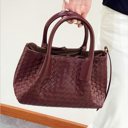 Tote Bag In Intrecciato Silky Calf Leather With Adjustable Detachable Strap