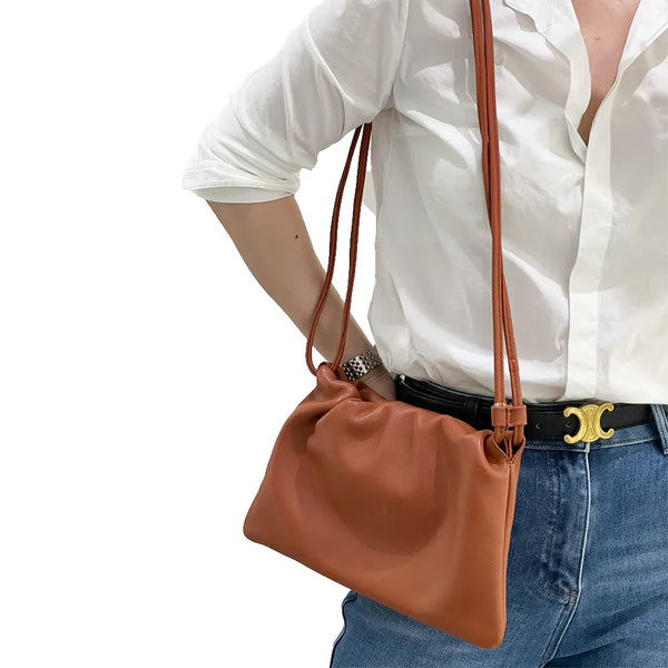 Small Calfskin Cross Body Bag Clutch Brown For Lady,FS24-K