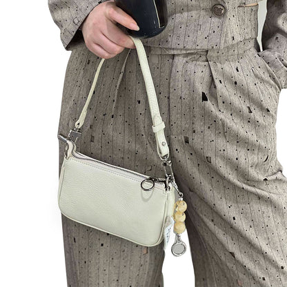 Elegant Cream-Colored Multi Cross Body Bag - Versatile Clutch & Shoulder Bag