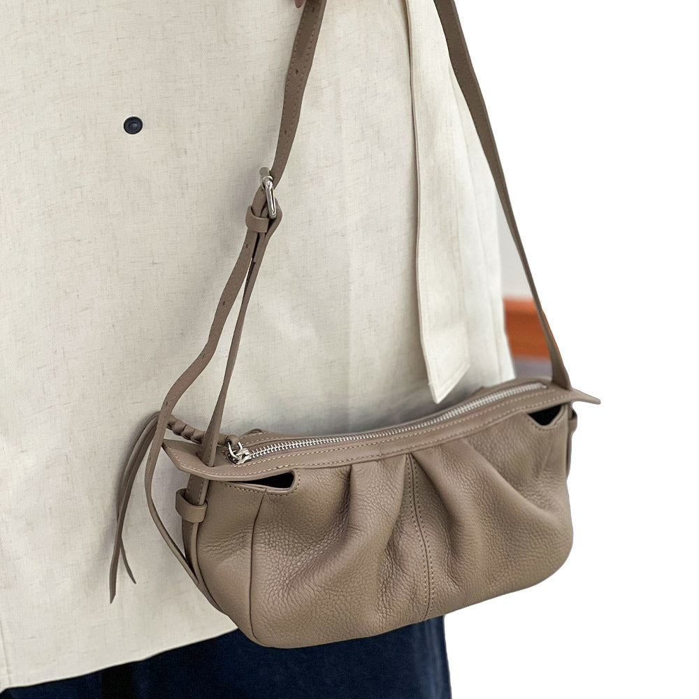 Elegant Taupe Lady Clutch Cross Body Calfskin Bag ,GE-K25