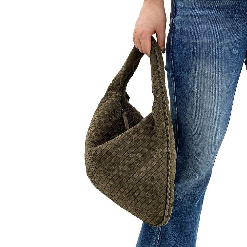 Hobo Shoulder Bag Lambskin Suede Teen Bag For lady