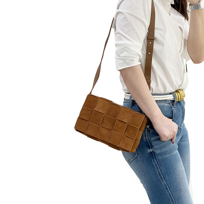 Medium Woven suede Leather Shoulder Bag,JKE-Y7