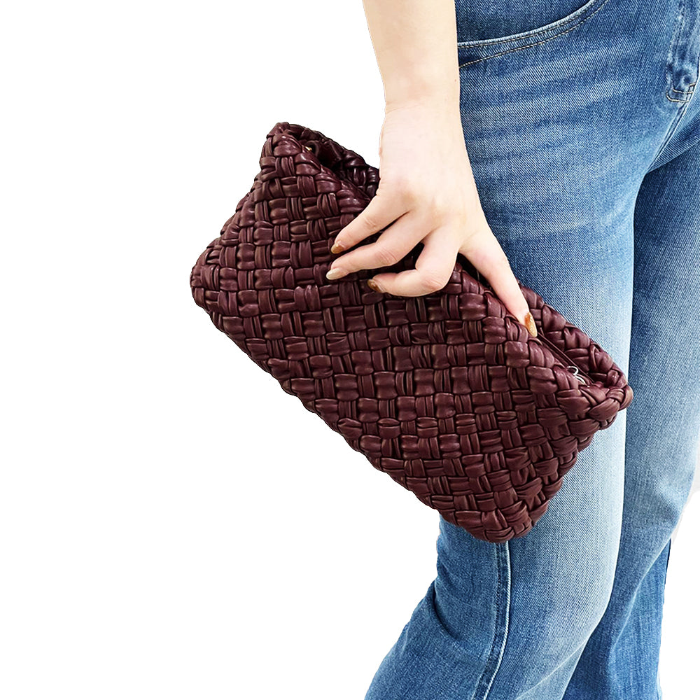 Foulard Woven Clutch With Detachable And Adjustable Strap Bag, JKV-H6