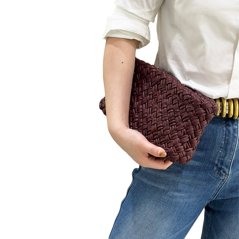 Foulard Woven Clutch With Detachable And Adjustable Strap Bag, JKV-H6