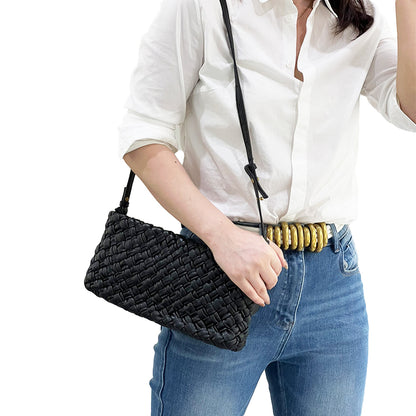 Foulard Woven Clutch With Detachable And Adjustable Strap Bag, JKV-H6