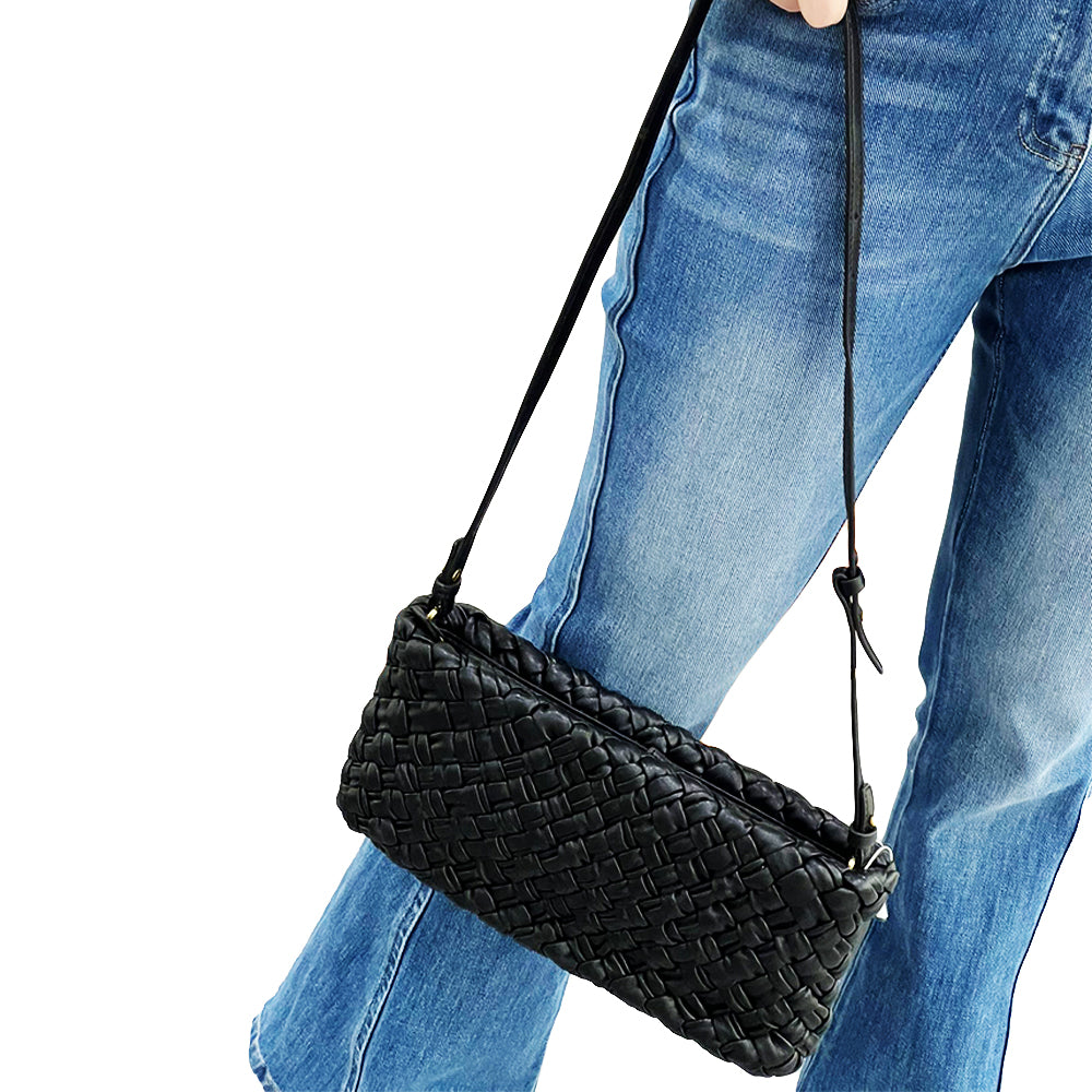 Foulard Woven Clutch With Detachable And Adjustable Strap Bag, JKV-H6