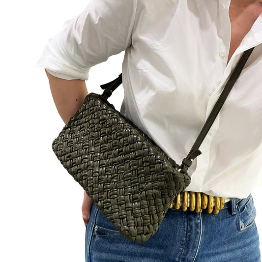 Foulard Woven Clutch With Detachable And Adjustable Strap Bag, JKV-H6