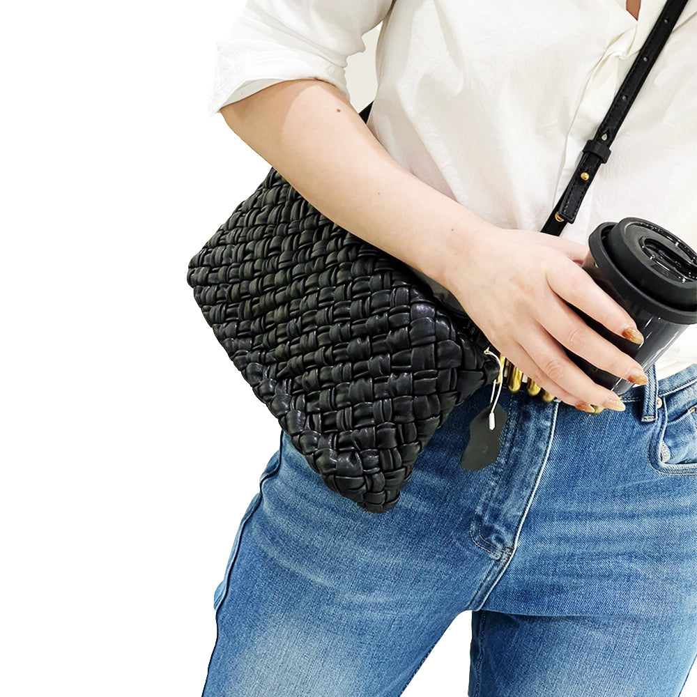 Foulard Woven Clutch With Detachable And Adjustable Strap Bag, JKV-H6