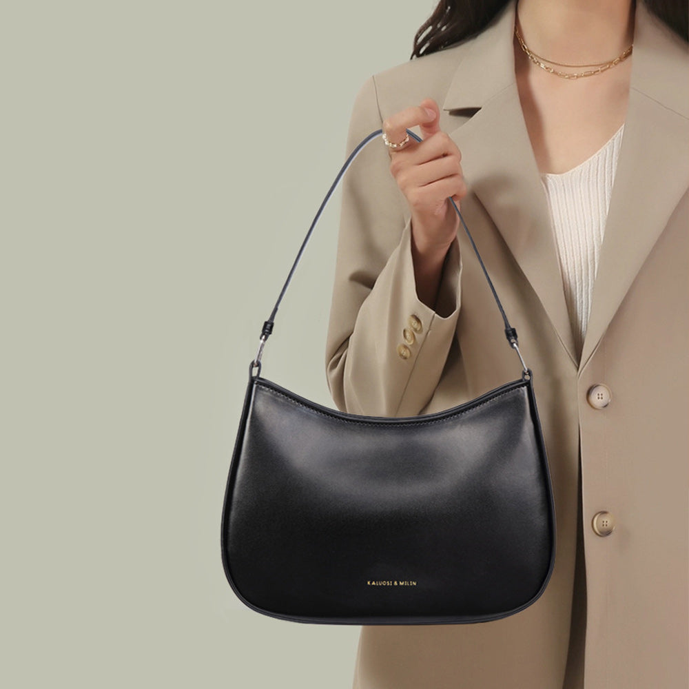 Black Solid Casual Polyurethane Women Handbag - CIVIBUY