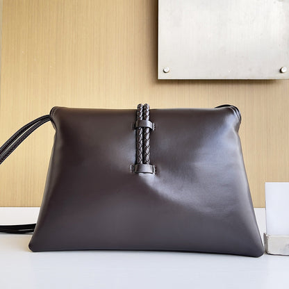 Smooth Calf Leather Bag With Double Flap Crossbody Bag,Medium【KE-BT88】