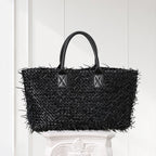 Artisan Quad-Layered Fringed Lambskin Tote Hand-Woven Italian Nappa