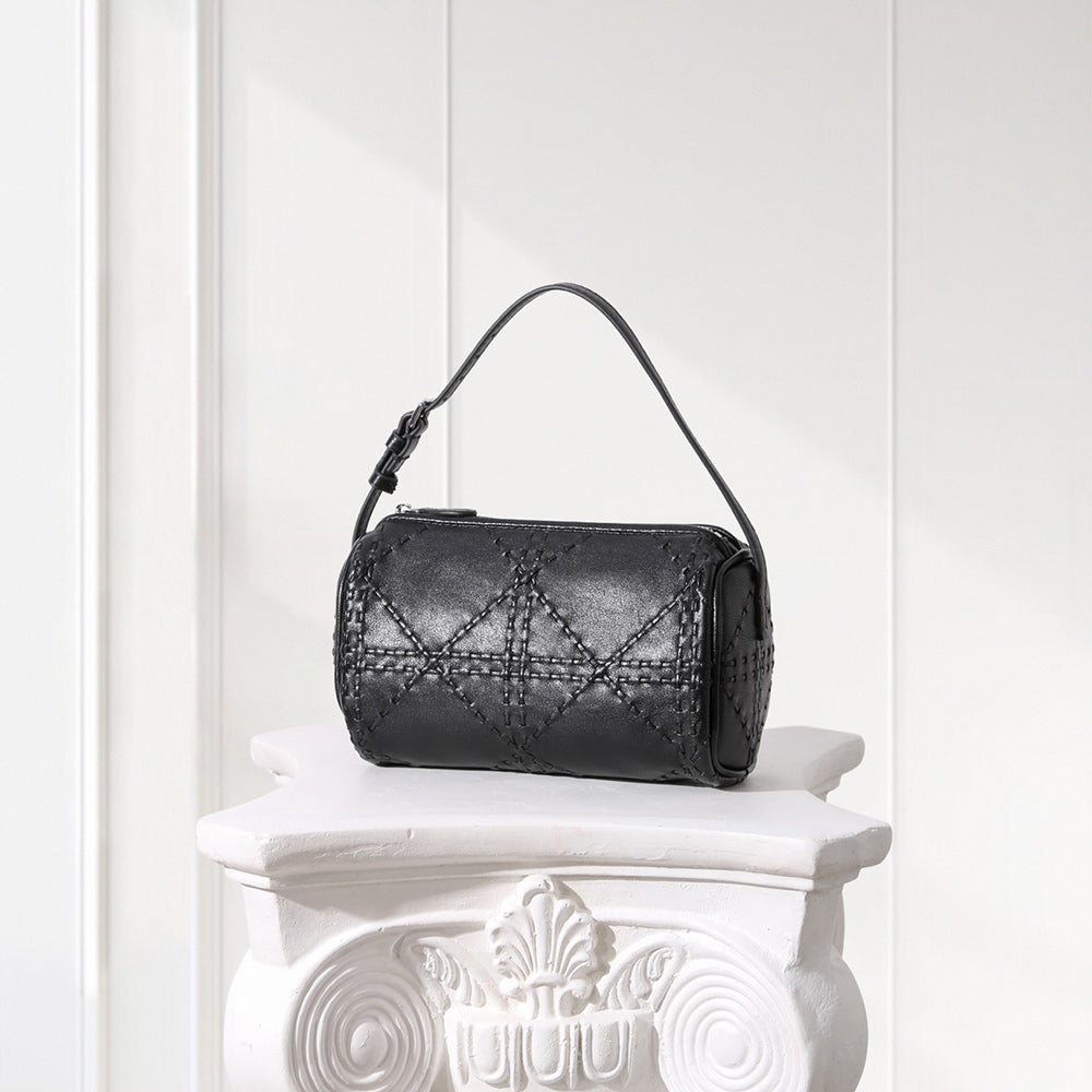 Minimalist Barrel Bag | Petite Woven Crossbody 